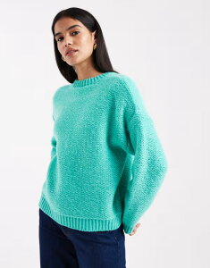 �~�X�Z���t�t���b�W ���f�B�[�X �A�E�^�[ �j�b�g�E�Z�[�^�[ �Z�[�^�[ Miss Selfridge boucle sweater in turquoise Turquoise �^�[�R�C�Y