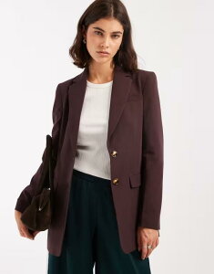 �~�X�Z���t�t���b�W ���f�B�[�X �A�E�^�[ �W���P�b�g�E�u���]�� �u���U�[ Miss Selfridge oversized blazer in deep plum Deep Plum �v����