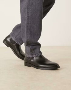 �}���S �����Y �V���[�Y �u�[�c�E���C���u�[�c �`�F���V�[�u�[�c �`�F���V�[ ���U�[ Mango leather chelsea boots Black �u���b�N