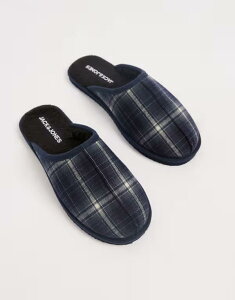 �W���b�N �A���h �W���[���Y �����Y �V���[�Y �T���_�� Jack & Jones plaid slippers Navy Blazer �l�C�r�[