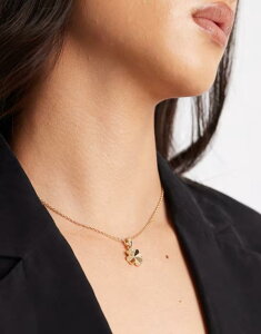 GC\X fB[X ANZT[ lbNXE`[J[Ey_ggbv [X ASOS DESIGN chainecklace with four-leaf clover pendantone with gift bagOLD S[h