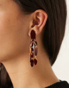 �f�U�C���r�[�����h�� ���f�B�[�X �A�N�Z�T���[ �s�A�X�E�C�������O DesignB London resin statement drop earrings in multi �}���`�J���[
