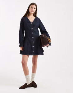 �~�X�Z���t�t���b�W ���f�B�[�X �g�b�v�X �����s�[�X �f�j�� Misselfridge long sleeve denim dress indigo wash INDIGO �C���f�B�S