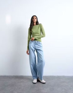 �g�b�v�V���b�v ���f�B�[�X �{�g���X �f�j���p���c ���[���C�Y �W�[���Y Topshop Lowrie low rise baggy jeans in bleach
