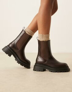 �G�C�\�X ���f�B�[�X �V���[�Y �u�[�c�E���C���u�[�c �`�F���V�[�u�[�c �`�F���V�[ ASOS DESIGN Austin chunky chelsea boots in chocolate �`���R���[�g
