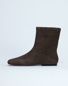 �g�b�v�V���b�v ���f�B�[�X �V���[�Y �u�[�c�E���C���u�[�c �X�G�[�h Topshoperi real suede flat square toe boots in chocolate �`���R���[�g
