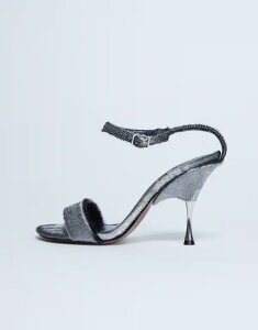 �g�b�v�V���b�v ���f�B�[�X �V���[�Y �T���_�� ���U�[ �q�[�� Topshop Fran realeather pony with metal higheels pony Silver Pony �V���o�[