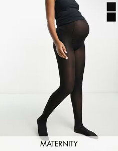 �}�}���C�V�A�X ���f�B�[�X �{�g���X ���M���X �}�^�j�e�B Mama.licious Mamalicious Maternity 2 pack 50 denier tights Black �u���b�N