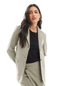 ���F�����[�_ ���f�B�[�X �A�E�^�[ �W���P�b�g�E�u���]�� �c�C�[�h �u���U�[ Vero Moda fitted blazer herringbone tweed - part of a set BEIGE TWEED �x�[�W��