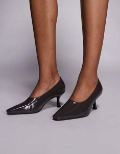 �p�u���b�N�f�U�C�A ���f�B�[�X �V���[�Y �p���v�X �q�[�� Public Desire Wren kitten heel pumps in slate Gray �O���[