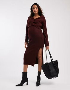 }}CVAX fB[X {gXJ[g ~fB jbg }^jeB Mama.licious Mamalicious Maternity knit midi skirt - part of a set Winetasting MELANGE o[KfB