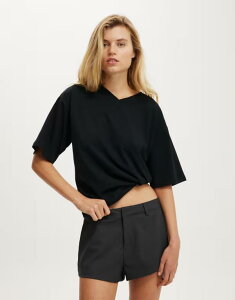 �R�b�g���I�� ���f�B�[�X �{�g���X �n�[�t�p���c�E�V���[�c �~�j �V���[�g�p���c Cotton Izzy suiting mini shorts in charcoal �`���R�[��