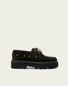 I[ZCc fB[X V[Y XG[h AllSaints Aastha boat shoesuede Dark Brown uE