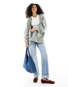 GC\X fB[X AE^[ J[fBK ASOS DESIGN chunky oversizedge to edge cardigan multiply Blue u[