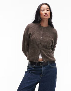�A���h�A�U�[�X�g�[���[�Y ���f�B�[�X �A�E�^�[ �J�[�f�B�K�� �E�[�� & Other Stories alpacand wool cardigan with button front in mocha Brown �u���E��