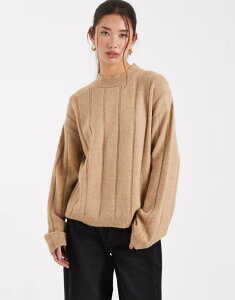 GC\X fB[X {gX JWApc ujbg ASOS DESIGN fluffy rib knit pants - part of a set Brown uE
