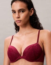 カルバンクライン レディース アンダーウェア ブラジャー レース Calvin Klein perfectly fit push uplunge lace bra Burgundy バーガンディ