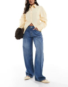 �f�C�W�[�X�g���[�g ���f�B�[�X �{�g���X �f�j���p���c �X�g���[�g �W�[���Y Daisy Street luna mid rise relaxed straight leg jeans BLUE �u���[