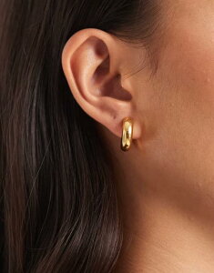 �G�C�\�X ���f�B�[�X �A�N�Z�T���[ �s�A�X�E�C�������O T�V���c ASOS DESIGN waterproof stainlessteel small chubby hoop earrings tone with gift bagOLD �S�[���h