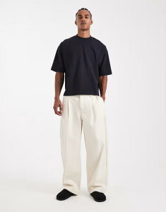 �G�C�\�X �����Y �{�g���X �f�j���p���c �W�[���Y ASOS DESIGN Circular Design Collection heavyweight barrel fit jeans in ecru �G�N����