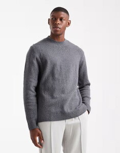 �W���b�N �A���h �W���[���Y �����Y �A�E�^�[ �j�b�g�E�Z�[�^�[ Jack & Jones Premium boucle sweater Gray Melange �O���[