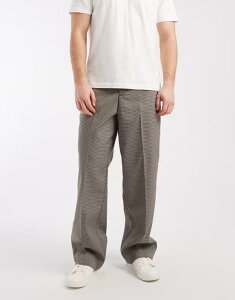 �W���b�N �A���h �W���[���Y �����Y �{�g���X �J�W���A���p���c ���C�h���b�O Jack & Jones Toby wide leg chino houndstooth pants Crockery �O���[