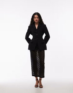 �G�C�\�X ���f�B�[�X �{�g���X�J�[�g �V�A�[ ���[�X �}�L�V ASOS DESIGN lace sheer column maxi skirt Black �u���b�N