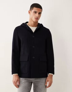 �}���S �����Y �A�E�^�[ �R�[�g �E�[�� Mango wool mix mid length coat withood NAVY �l�C�r�[