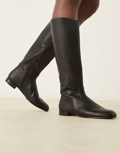 �}���S ���f�B�[�X �V���[�Y �u�[�c�E���C���u�[�c ���U�[ Mango classic leather boots Black �u���b�N