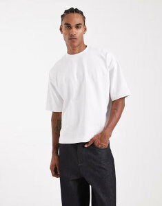 �G�C�\�X �����Y �g�b�v�X T�V���c ASOS DESIGN Circular Design Collection super heavyweight oversized boxy t-shirt WHITE �z���C�g