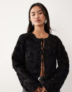 ���B�� ���f�B�[�X �g�b�v�X �V���c �t�����[�� �u���E�X �t�����[ VILA 3D floral blouse Black �u���b�N