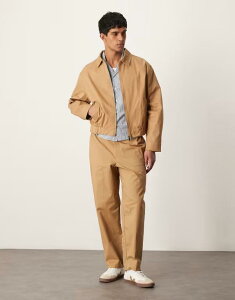 �G�C�\�X �����Y �{�g���X �J�W���A���p���c �R�b�g�� ASOS DESIGN peached cotton rich oversized taperedress pants in camel with elastic waist - part of a set CAMEL �L������
