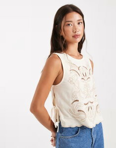 �~�X�Z���t�t���b�W ���f�B�[�X �g�b�v�X �^���N�g�b�v Misselfridge cutwork tank top in ecru �G�N����