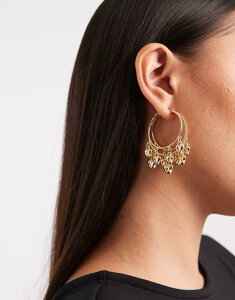 �G�C�\�X ���f�B�[�X �A�N�Z�T���[ �s�A�X�E�C�������O ASOS DESIGN earrings with chain and heart detail tone GOLD �S�[���h