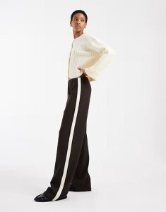 x[_ fB[X {gX JWApc Vero Moda Talloose pull-on pants with side stripe in chocolate browm Chocolate torte `R[g