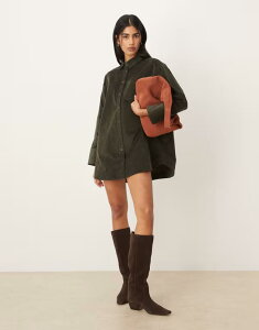 �G�C�\�X ���f�B�[�X �g�b�v�X �����s�[�X �~�j �V���c ASOS DESIGN boxy oversized mini shirt dress in dark Green �O���[��