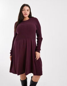 �I�����[�J�[�u ���f�B�[�X �g�b�v�X �����s�[�X �j�b�g ONLY Curve cable knit dress Port Royale �o�[�K���f�B