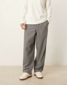 �G�C�\�X �����Y �{�g���X �J�W���A���p���c �X�g���[�g �E�[�� ASOS DESIGN loose straight leg pull on wool blend pants Gray �O���[