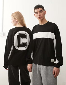 �R���[�W���� ���f�B�[�X �g�b�v�X T�V���c �O���t�B�b�N COLLUSION Unisex black and white boxy graphic skate T-shirt Black �u���b�N