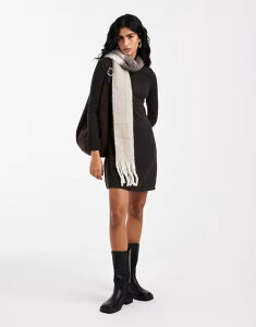 F[_ fB[X gbvX s[X ujbg bNlbN ~jbg Vero Moda rib knit mock neck mini dress in chocolate torte `R[g