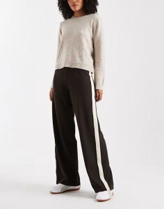 F[_ fB[X {gX JWApc Vero Moda loose pull on pants with side stripe in chocolate torte `R[g