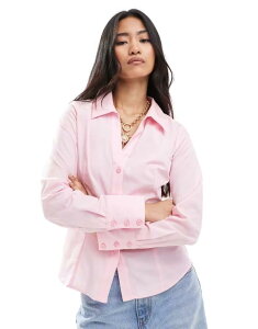 �~�X�Z���t�t���b�W ���f�B�[�X �g�b�v�X �V���c Misselfridge poplin fitted shirt PINK �s���N