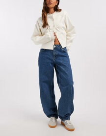 ドクターデニム レディース ボトムス デニムパンツ リラックスフィット Dr Denim Nanci mid waist relaxed fit barreleg jean in midwash Strmid Retro デニム