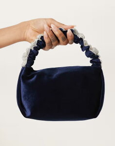 �A�N�Z�T���C�Y ���f�B�[�X �o�b�O Accessorize diamante strap hand-held bag MID BLUE �u���[