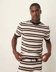 �G�C�\�X �����Y �A�E�^�[ �j�b�g�E�Z�[�^�[ T�V���c ASOS DESIGN striped knit-shirt - part of a set Multi �}���`�J���[