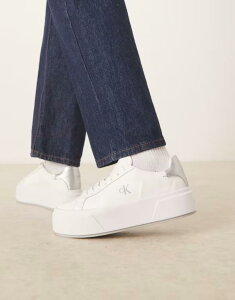�J���o���N���C�� ���f�B�[�X �V���[�Y �X�j�[�J�[ ���[�X Calvin Klein Jeans flatform lace up sneakers with silver-tone tabs Multi �}���`�J���[