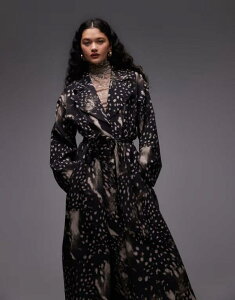 �G�C�\�X ���f�B�[�X �A�E�^�[ �W���P�b�g�E�u���]�� �A�j�}���� �v�����g �R�[�g ASOS DESIGN oversized volume trench coat in animal print Animal skin �A�j�}��