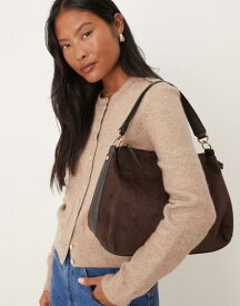 アクセサライズ レディース バッグ スエード Accessorize slouch suedette handheld bag in chocolate BROWN ブラウン