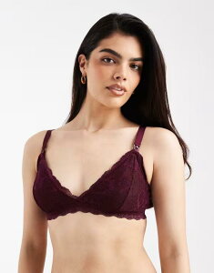 �}�}���C�V�A�X ���f�B�[�X �A���_�[�E�F�A �u���W���[ ���[�X �}�^�j�e�B Mama.licious Mamalicious Maternity soft lace nursing bralet Fig �o�[�K���f�B