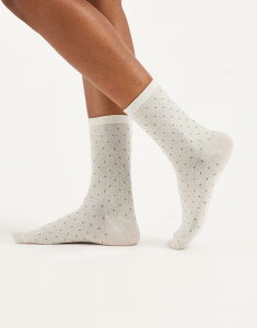 �s�[�V�[�Y ���f�B�[�X �A���_�[�E�F�A �C�� �v�����g �~�j Pieces mini dot print glitter socksilver Lining �V���o�[